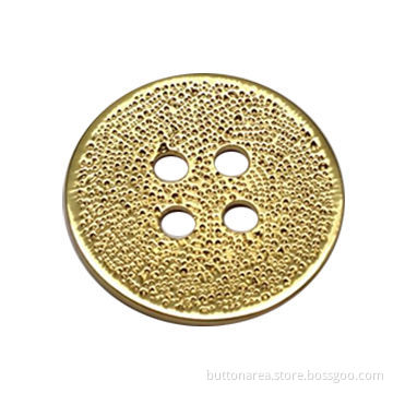 Metal Alloy Sewing Button, Gold Color with Dots Design